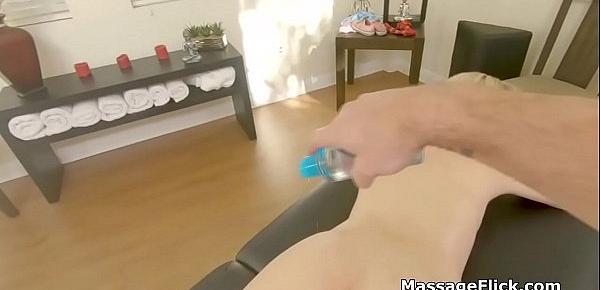  Fucking oily teen on the massage table during session
